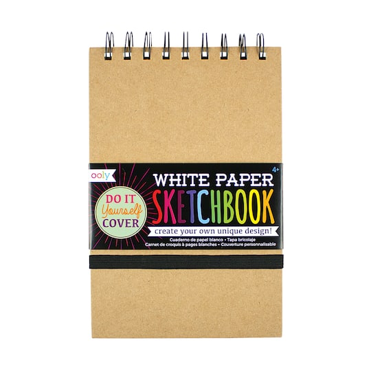OOLY White Paper D.I.Y. Sketchbook, 5&#x22; x 7.5&#x22;